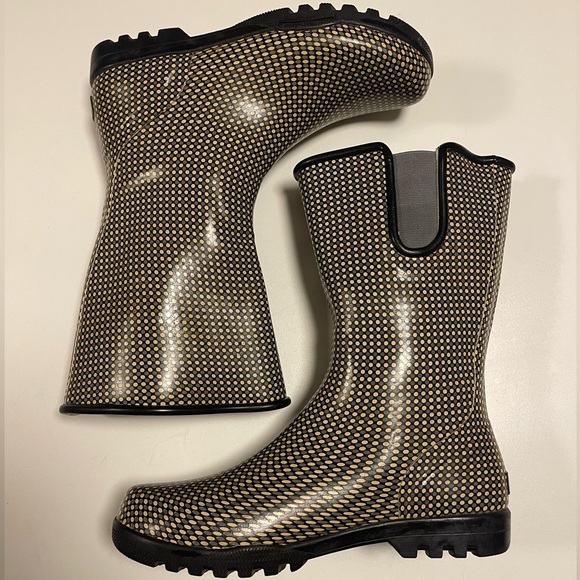 Sperry Black and Cream Women's Rain Boots - Picture 6 of 9